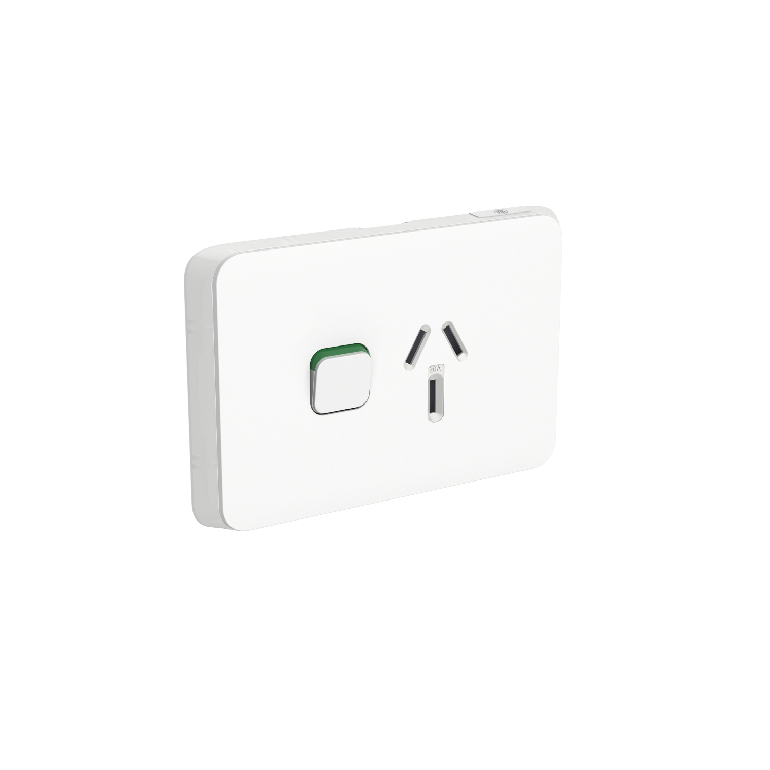 PDL Iconic - Switched Socket 20A Horizontal 250V - Vivid White