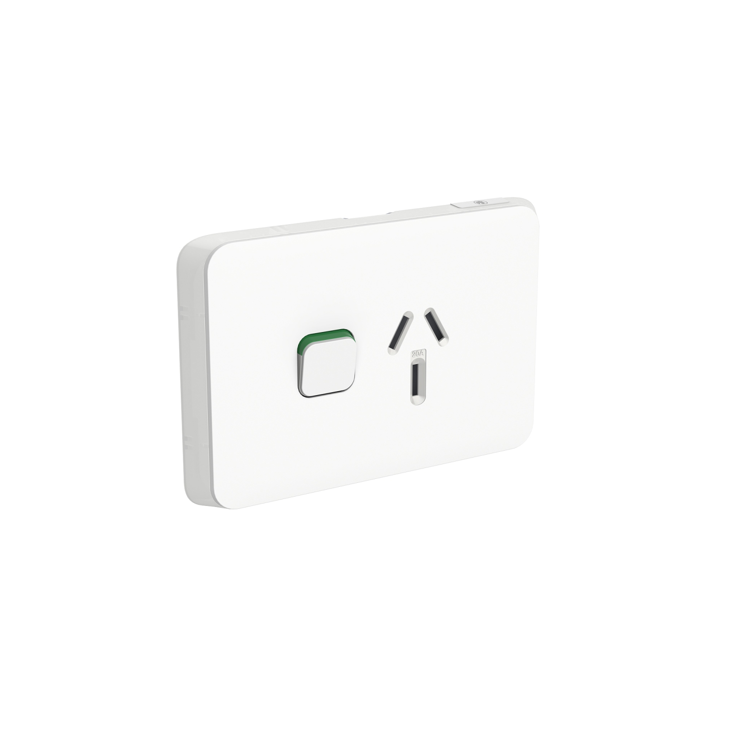 PDL Iconic - Cover Plate Switched Socket 20A Horizontal - Vivid White