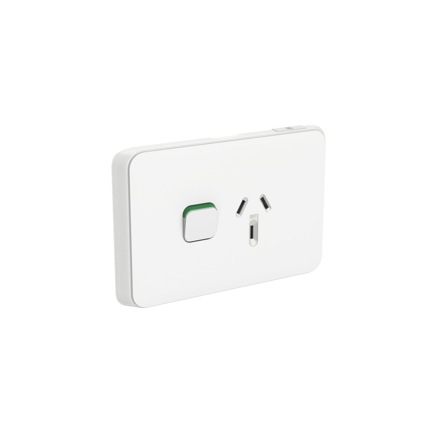 PDL Iconic - Single Switched Socket 10A Horizontal 250V - Vivid White