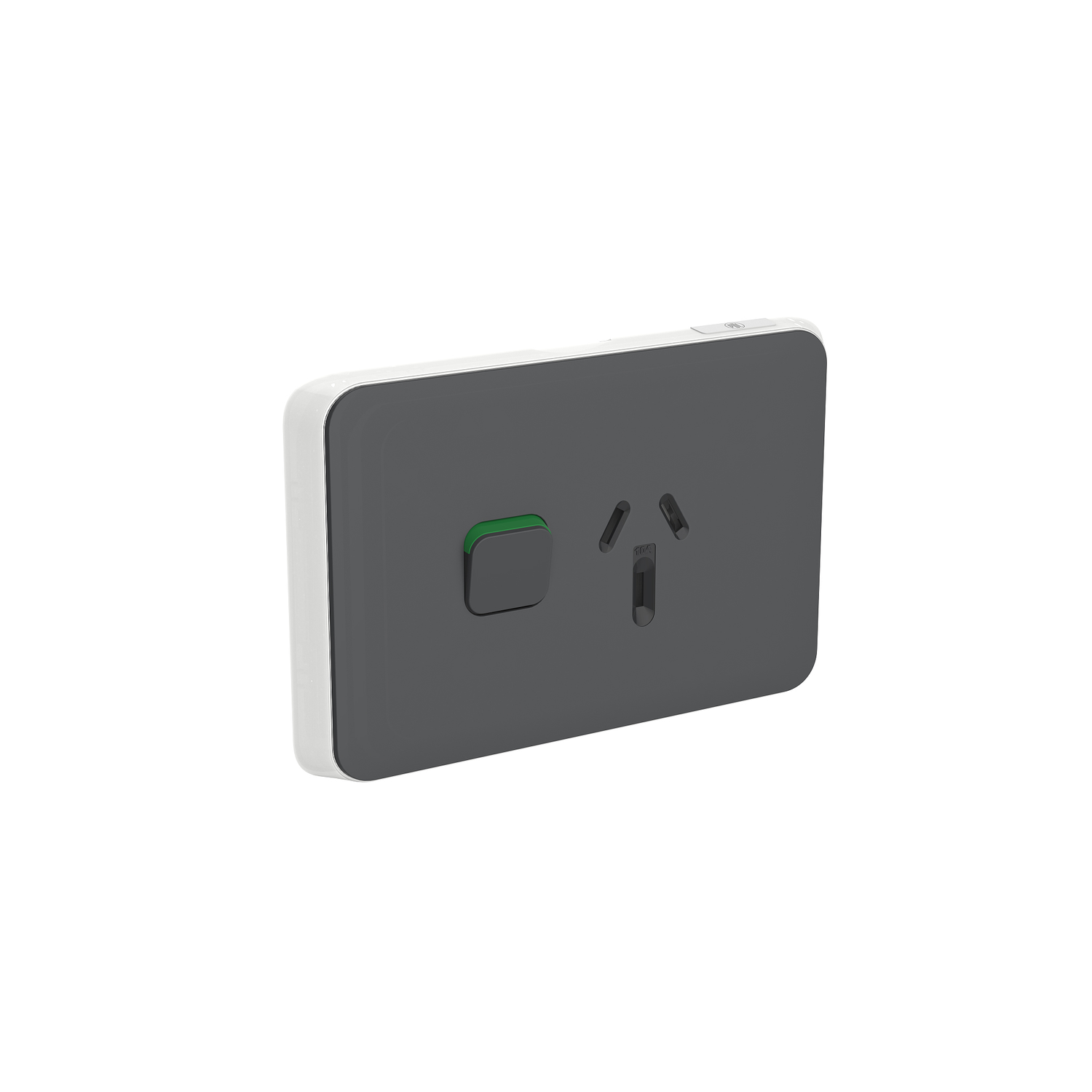 PDL Iconic - Cover Plate Switched Socket 10A Horizontal - Anthracite
