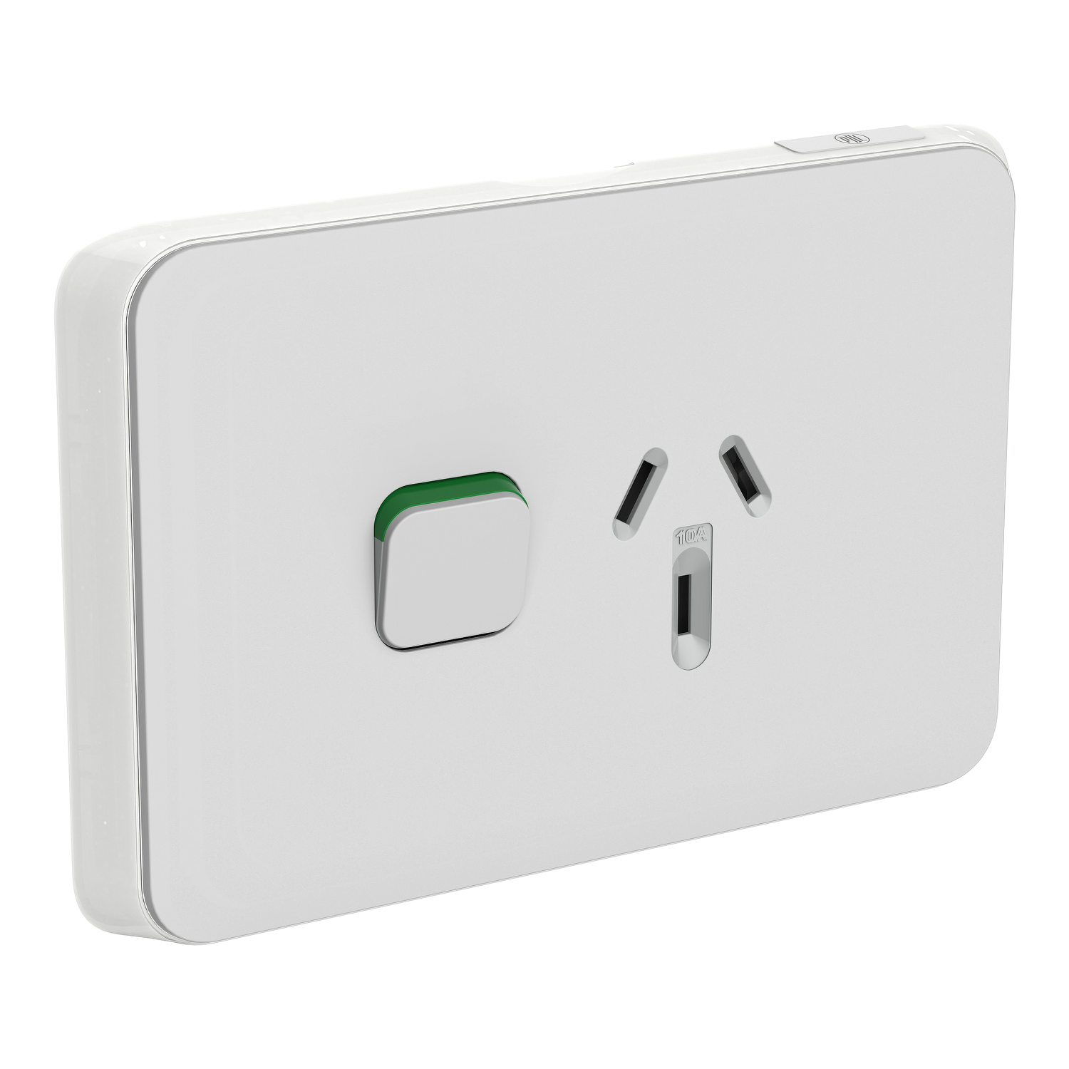 PDL Iconic - Cover Plate Switched Socket 10A Horizontal - Cool Grey