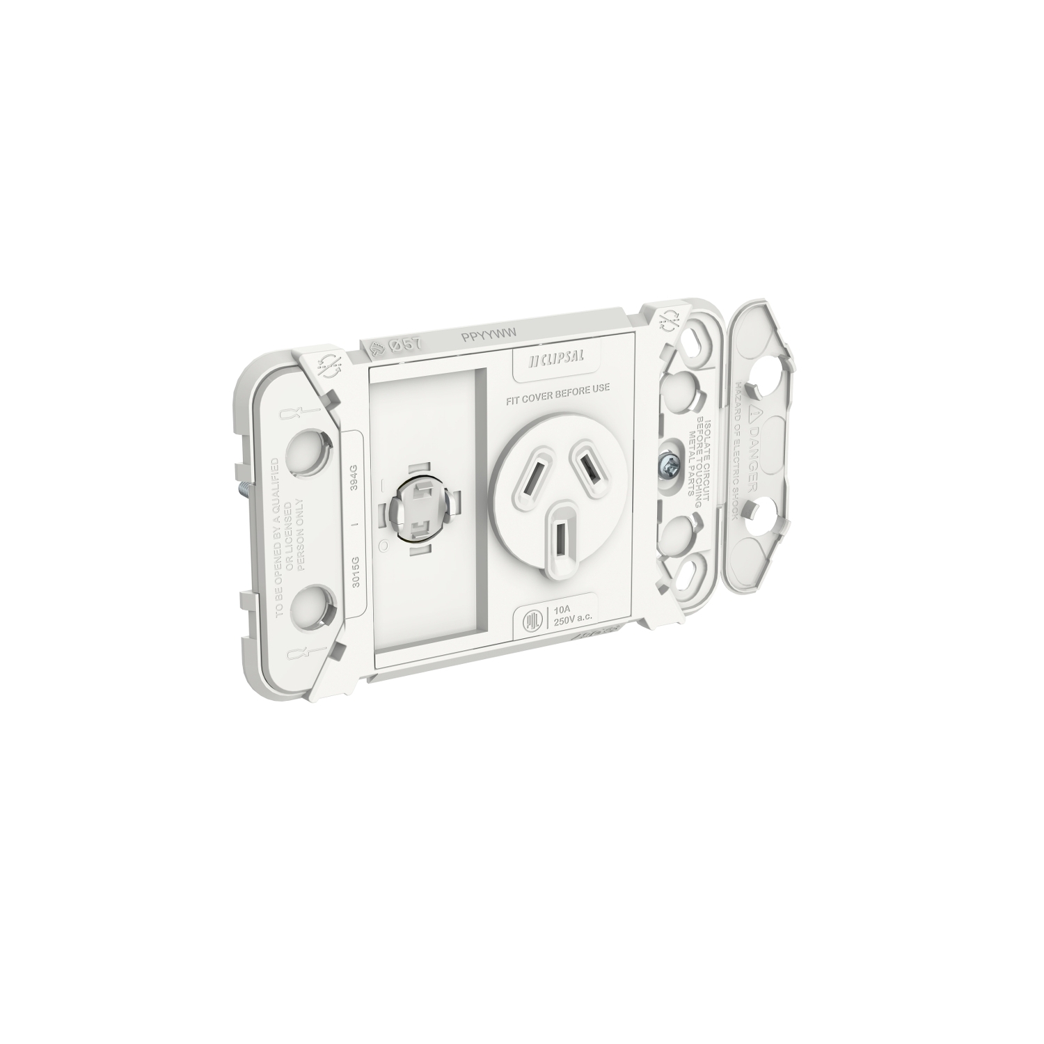 PDL Iconic - Grid Switched Socket 10A Horizontal 250V