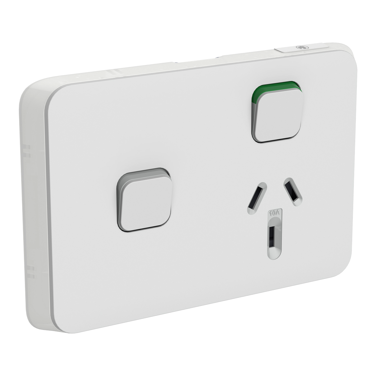 PDL Iconic - Cover Plate Switched Socket + Switch 10A Horizontal 250V - Cool Grey