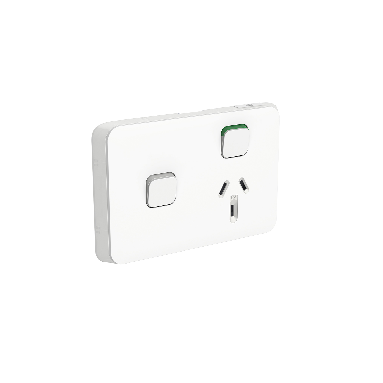 PDL Iconic - Cover Plate Switched Socket + Switch 10A Horizontal 250V - Vivid White