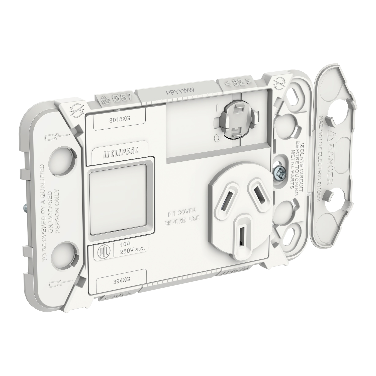 PDL Iconic - Grid Switched Socket + Switch 10A Horizontal Single 250V