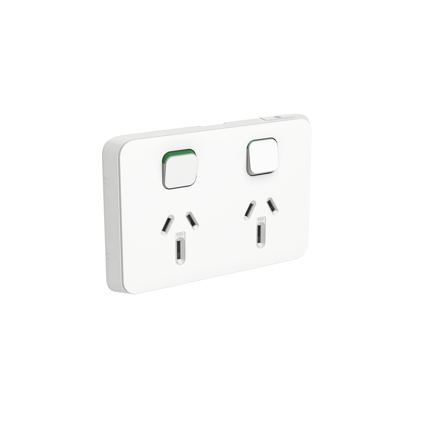 PDL Iconic - Double Switched Socket 15A Horizontal 250V - Vivid White