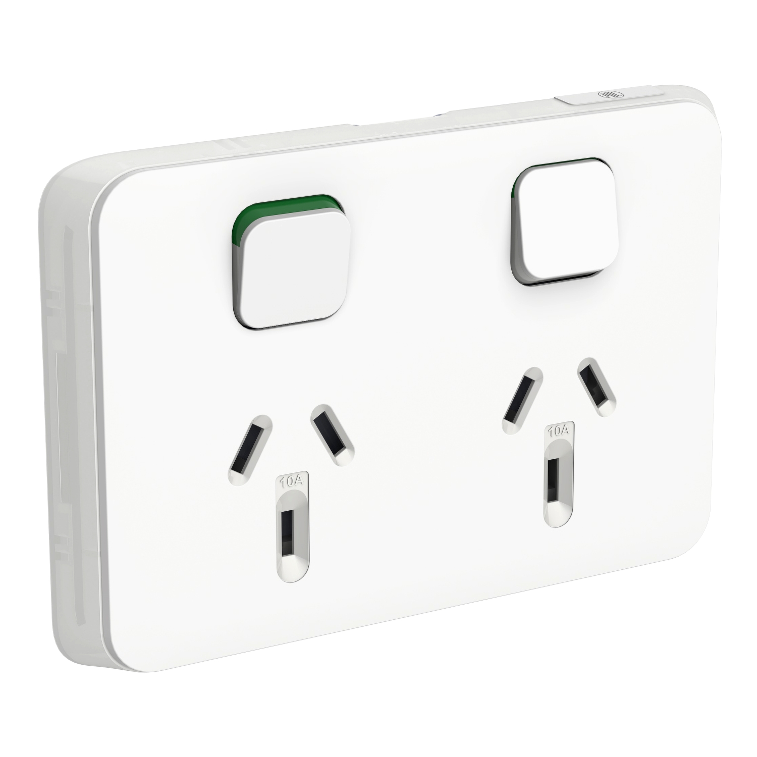 PDL Iconic - Double Switched Socket 10A Horizontal 250V - Vivid White