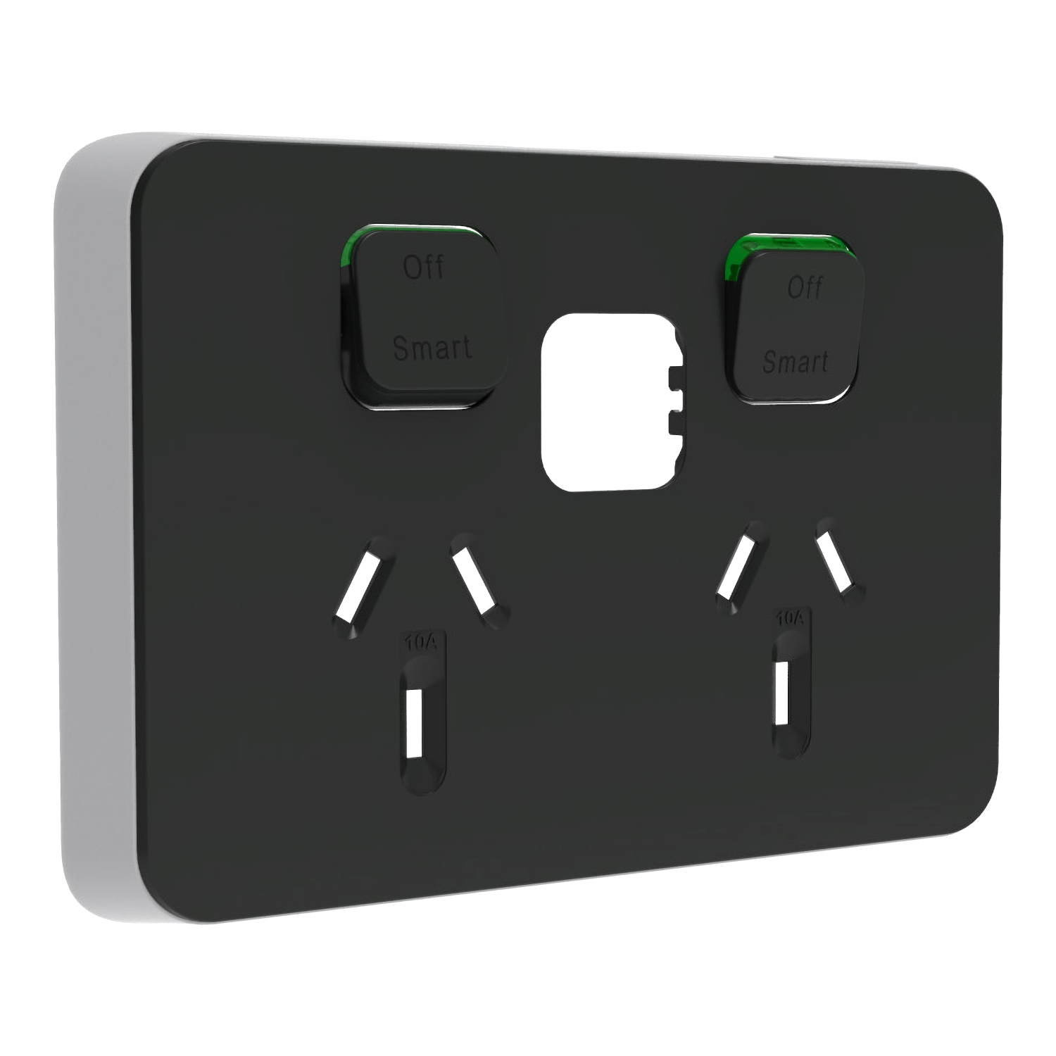 PDL Iconic - Cover Plate Connected Double Switched Socket - Anthracite