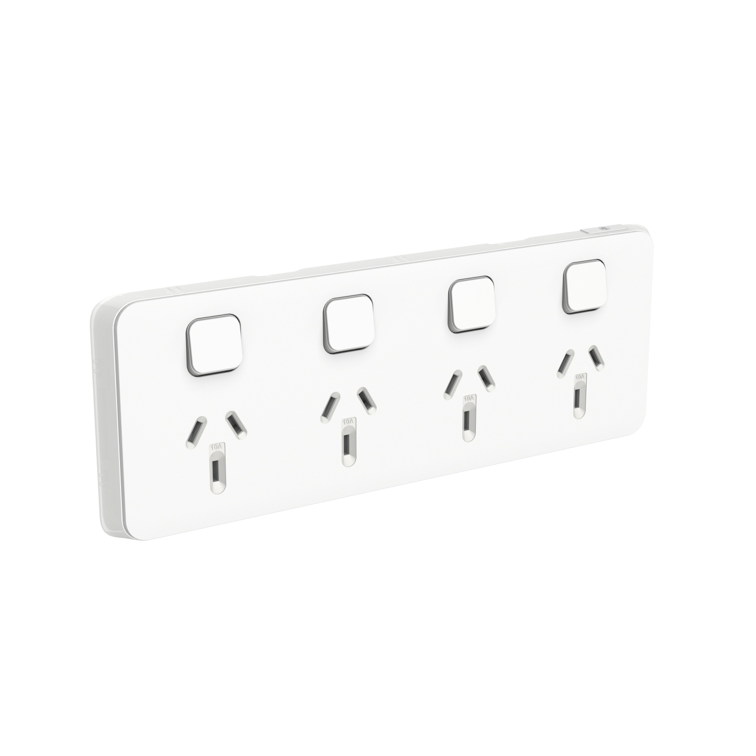 PDL Iconic - Quad Switched Socket 10A Horizontal 250V - Vivid White