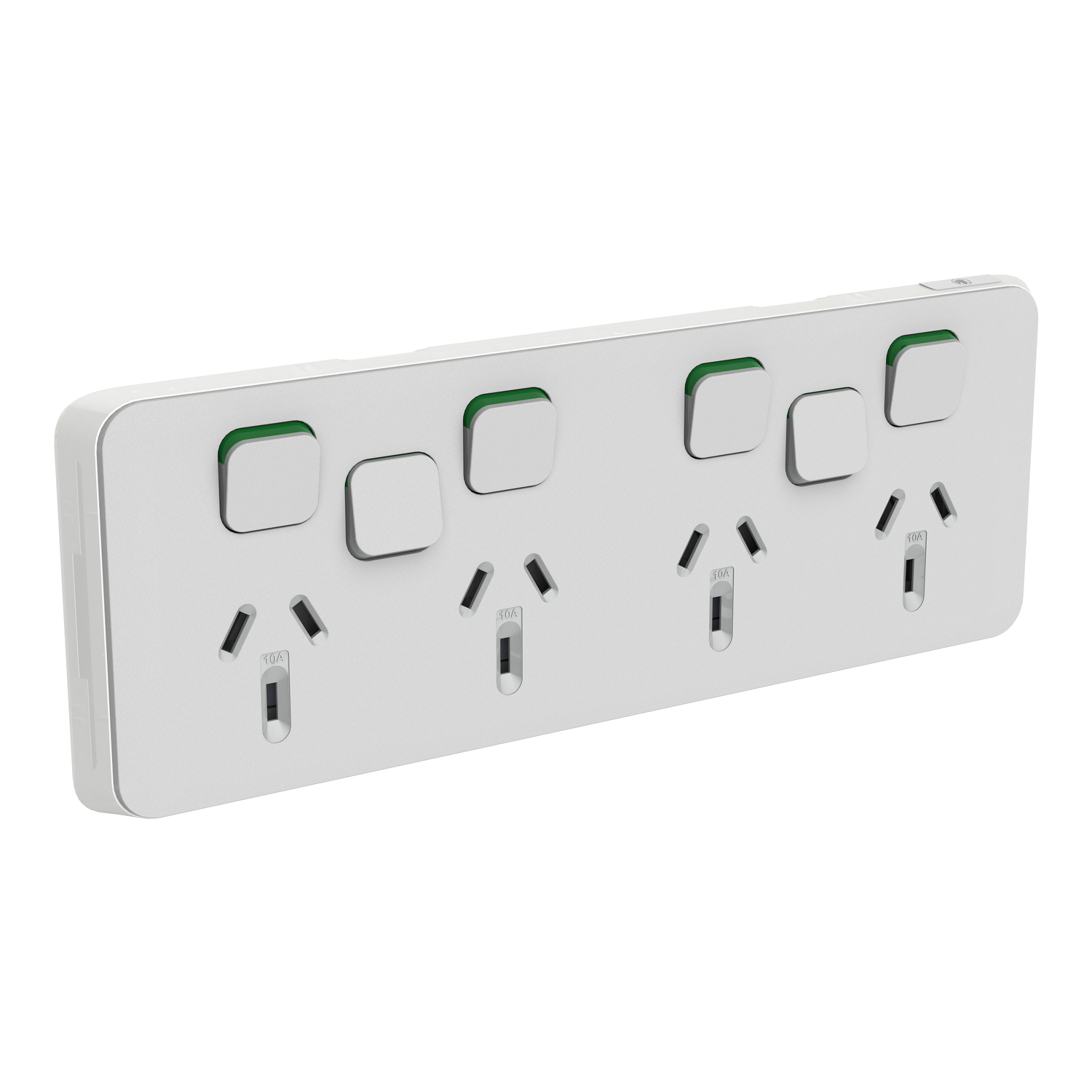 PDL Iconic - Cover Plates Quad Switched Socket 10A + 2 Switches - Cool Grey