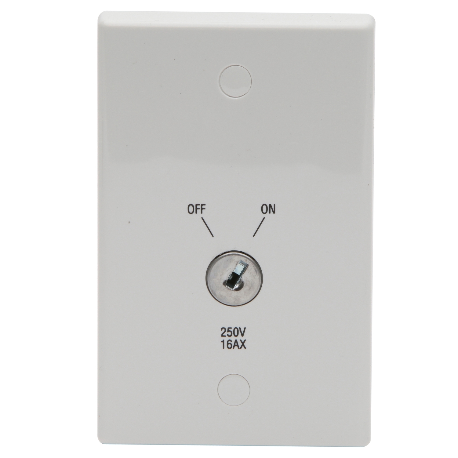 PDL - Common Keylock Switch Lockable 2-Way ON/OFF 16A 250V - White