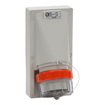 56 Series, Appliance Inlet, 32A 250V 1-Phase 3-Flat Pin IP66, Grey