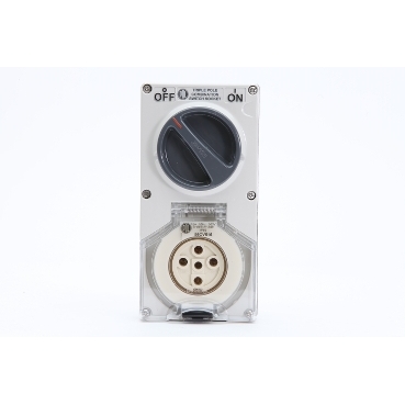 PDL56SO516CEELEGY - 56 Series, Socket, CEE 16A 400V 3-Phase 5-Round Pin  IP57, Grey Red