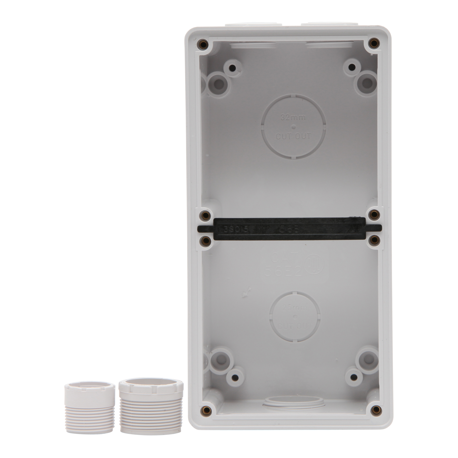 PDL 56 Series - Enclosure 2-Gang 2x25mm 1x32mm IP66 - Chemical-Resistant White