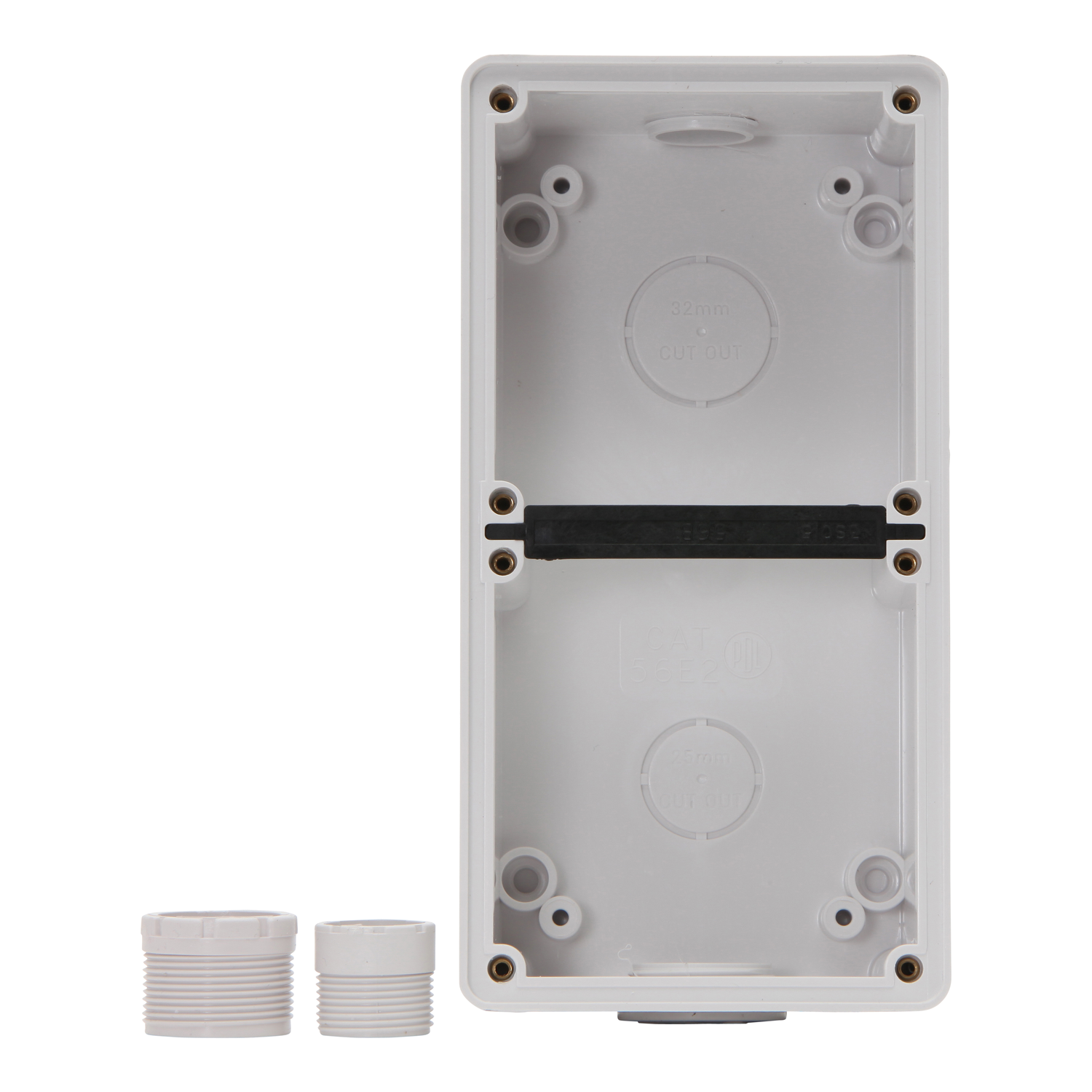 PDL 56 Series - Enclosure 2-Gang 1x25mm 1x32mm IP66 - Chemical-Resistant White