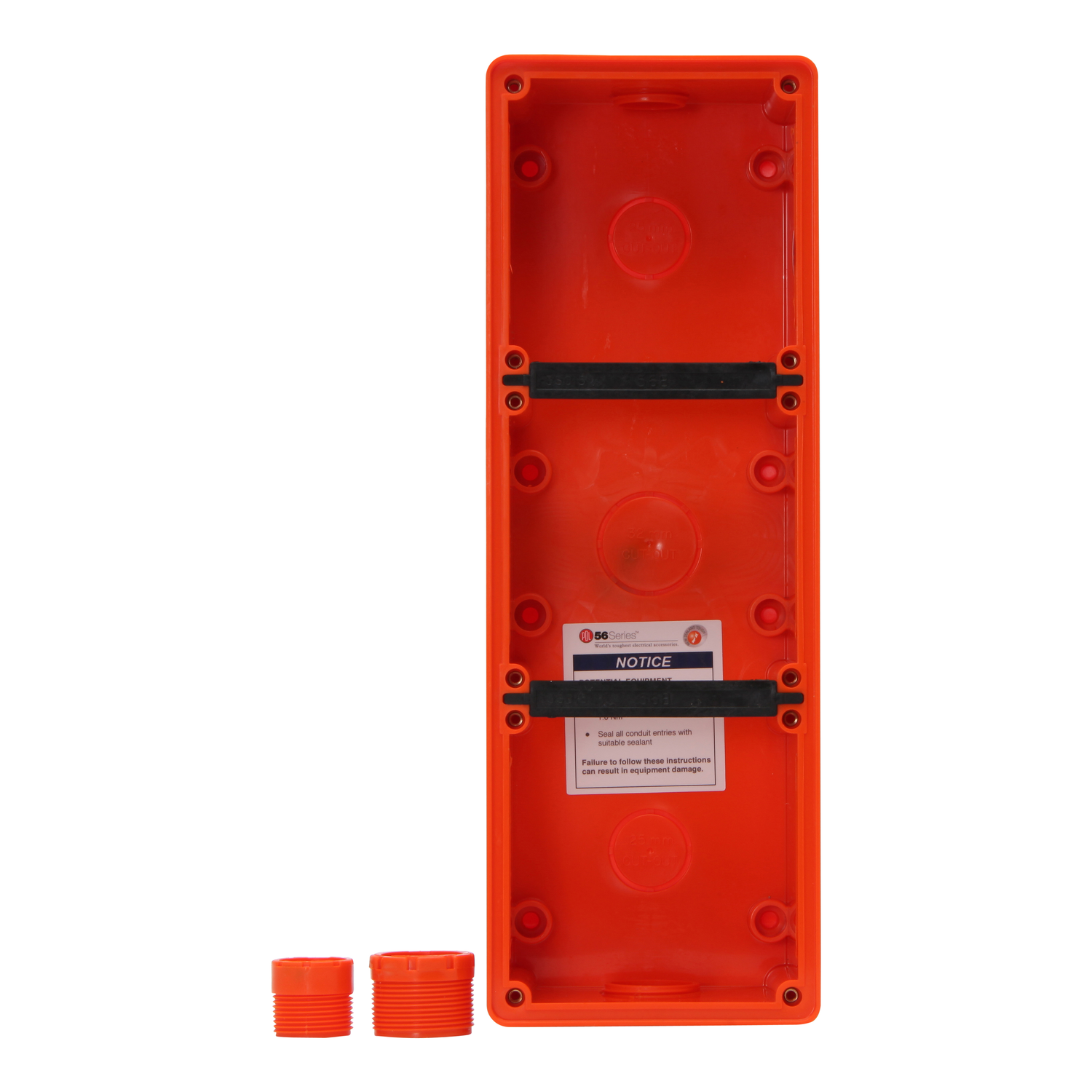 PDL 56 Series - Enclosure 3-Gang 1x25mm 1x32mm IP66 - Chemical-Resistant Orange