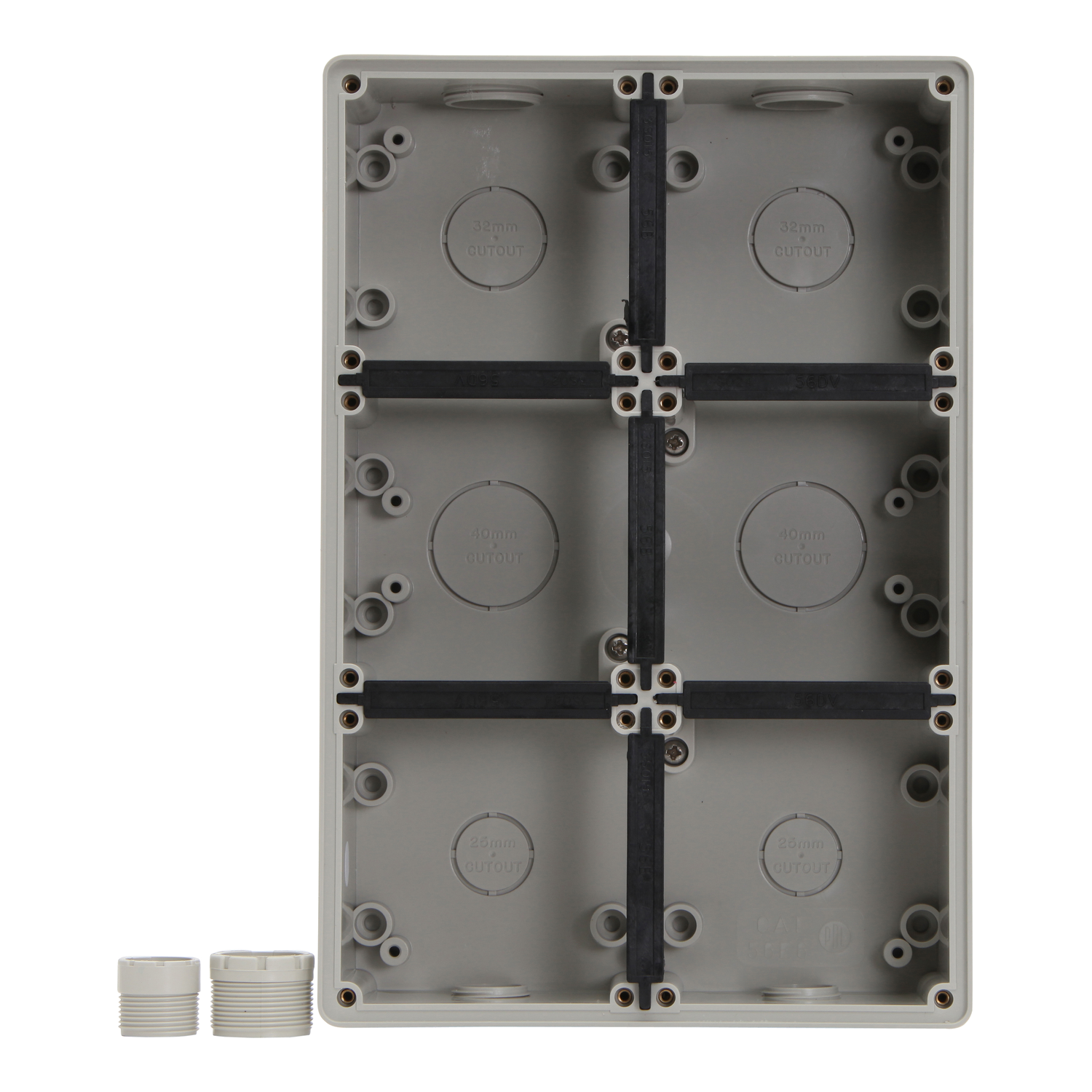 PDL 56 Series - Enclosure 6-Gang 2x25mm 2x32mm IP66 - Grey