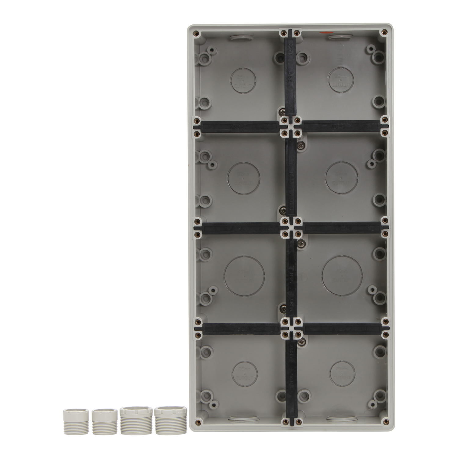 PDL 56 Series - Enclosure 8-Gang 2x25mm 2x32mm IP66 - Grey