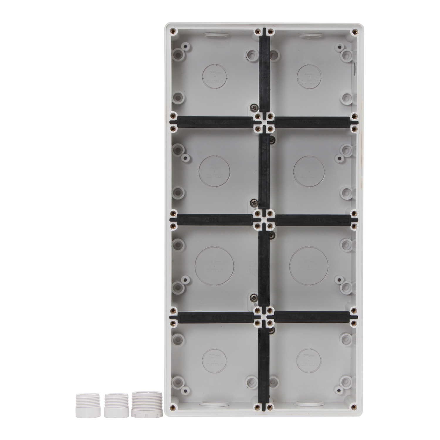 PDL 56 Series - Enclosure 8-Gang 2x25mm 2x32mm IP66 - Chemical-Resistant White