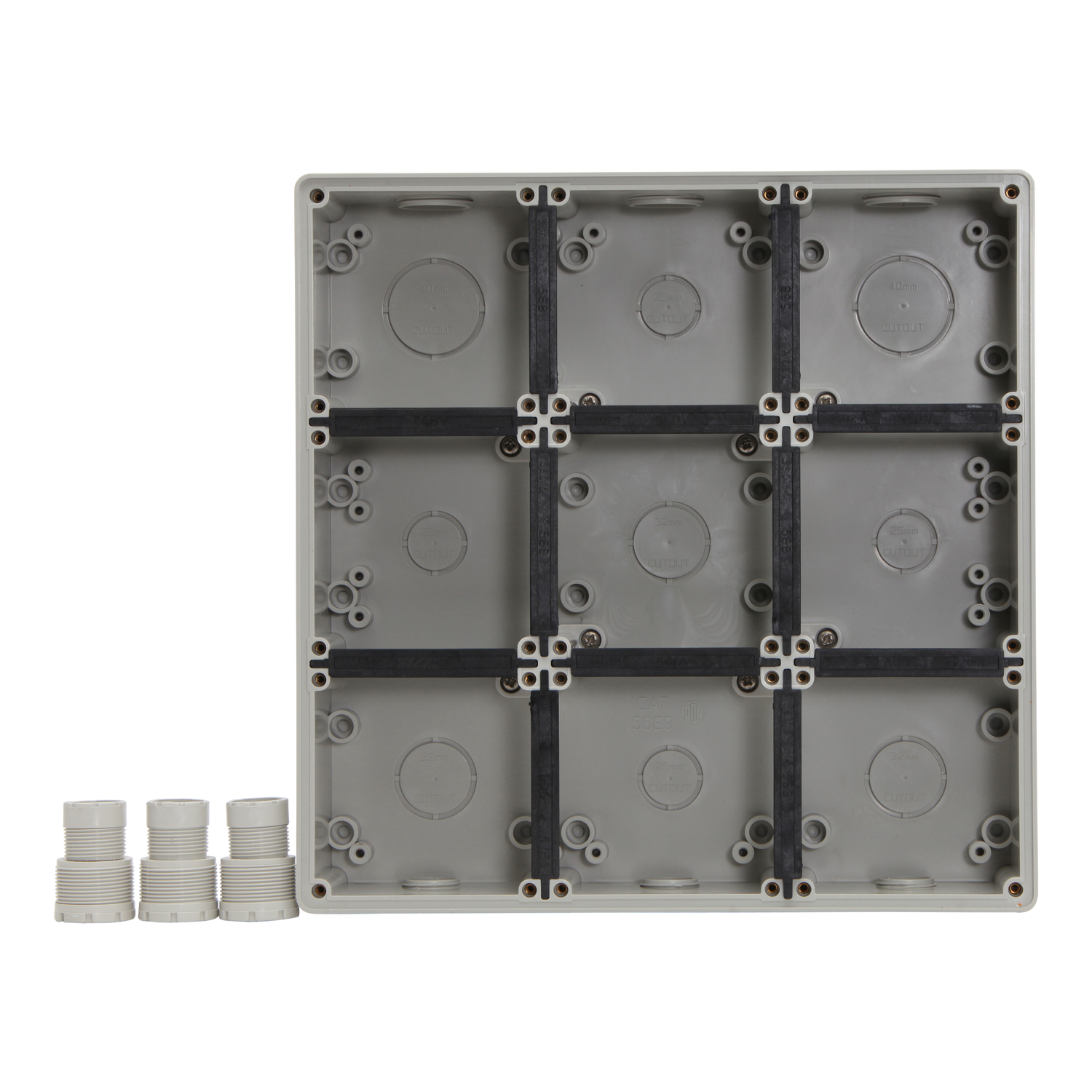 PDL 56 Series - Enclosure 9-Gang 3x25mm 3x32mm IP66 - Grey