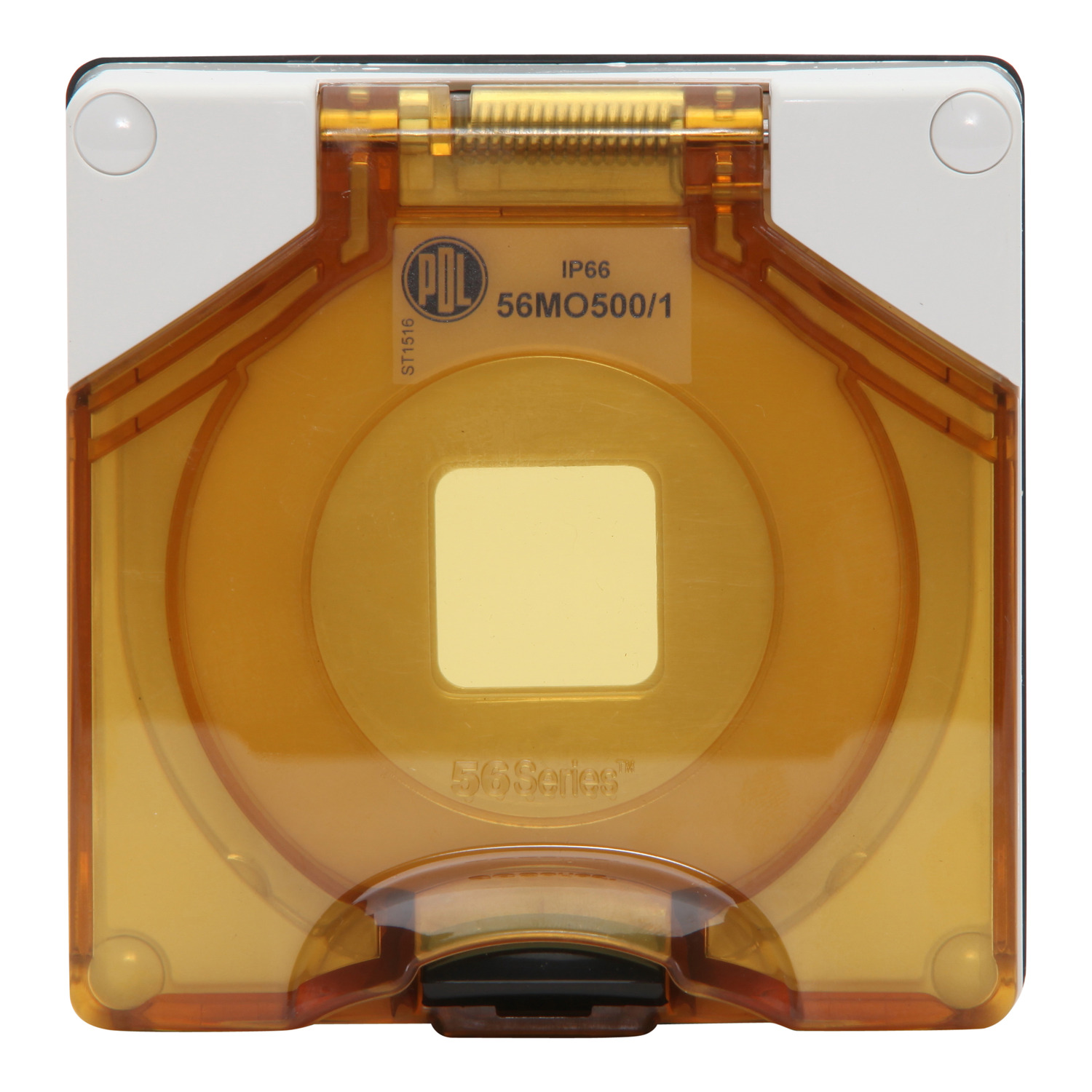 PDL 56 Series - Switch Cover 1-Gang 1-Aperture IP66 -Suits 500/600 Modules - Chemical-Resistant White