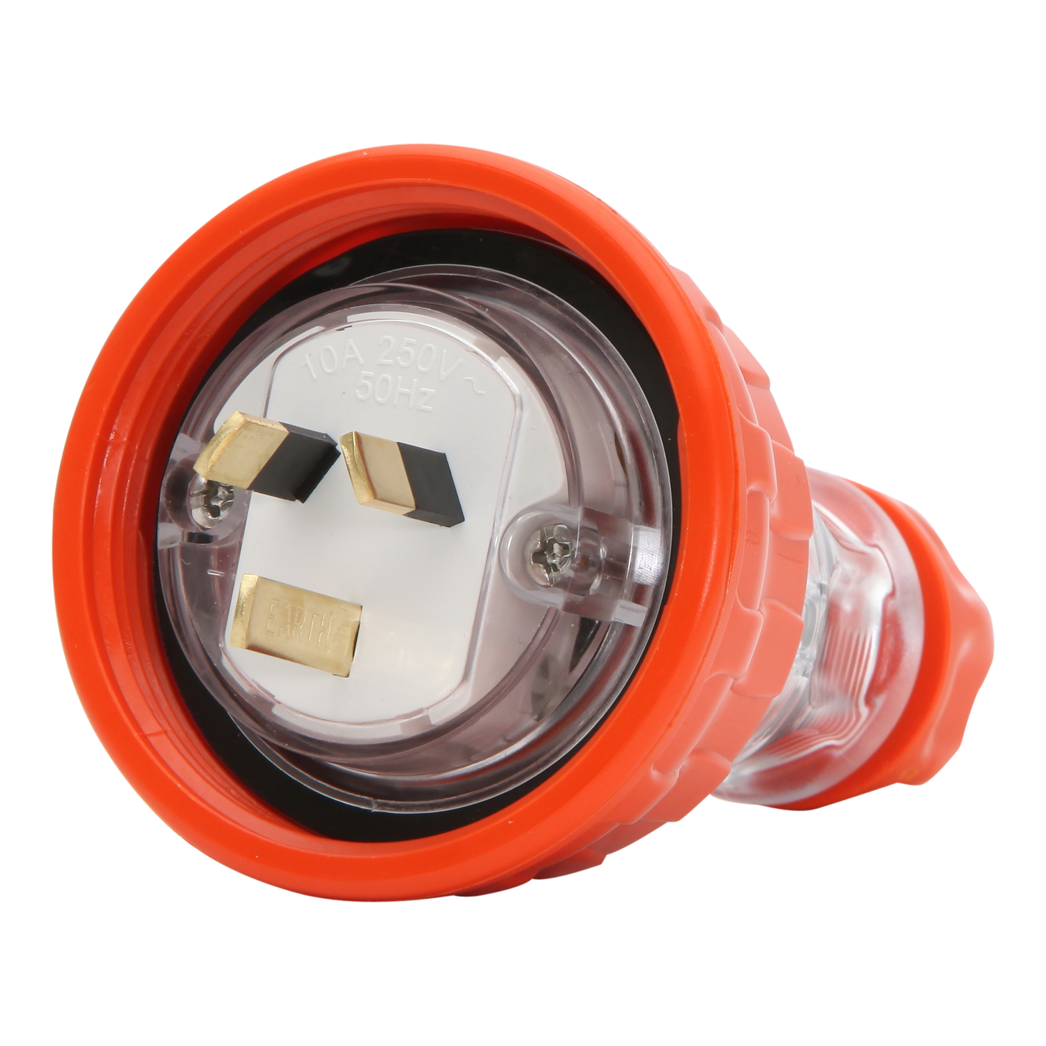 PDL 56 Series - Plug Straight 10A 250V 1-Phase  3-Flat Pin IP66 - Orange