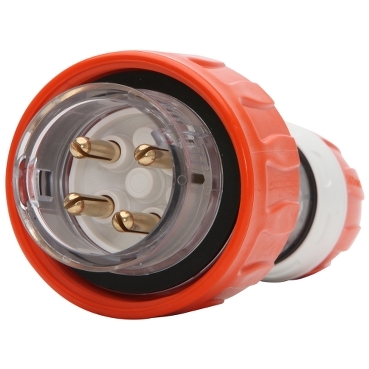 56 Series, Plug Straight, 16A 500V 3-Phase 4-Round Pin IP66, Orange