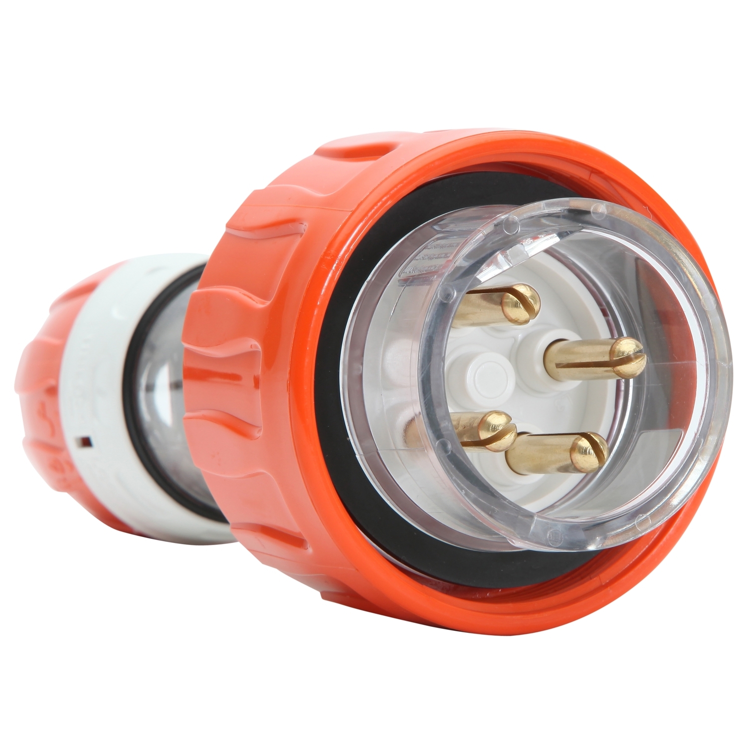 PDL 56 Series - Plug Straight 20A 500V 3-Phase 4-Round Pin IP66 - Orange