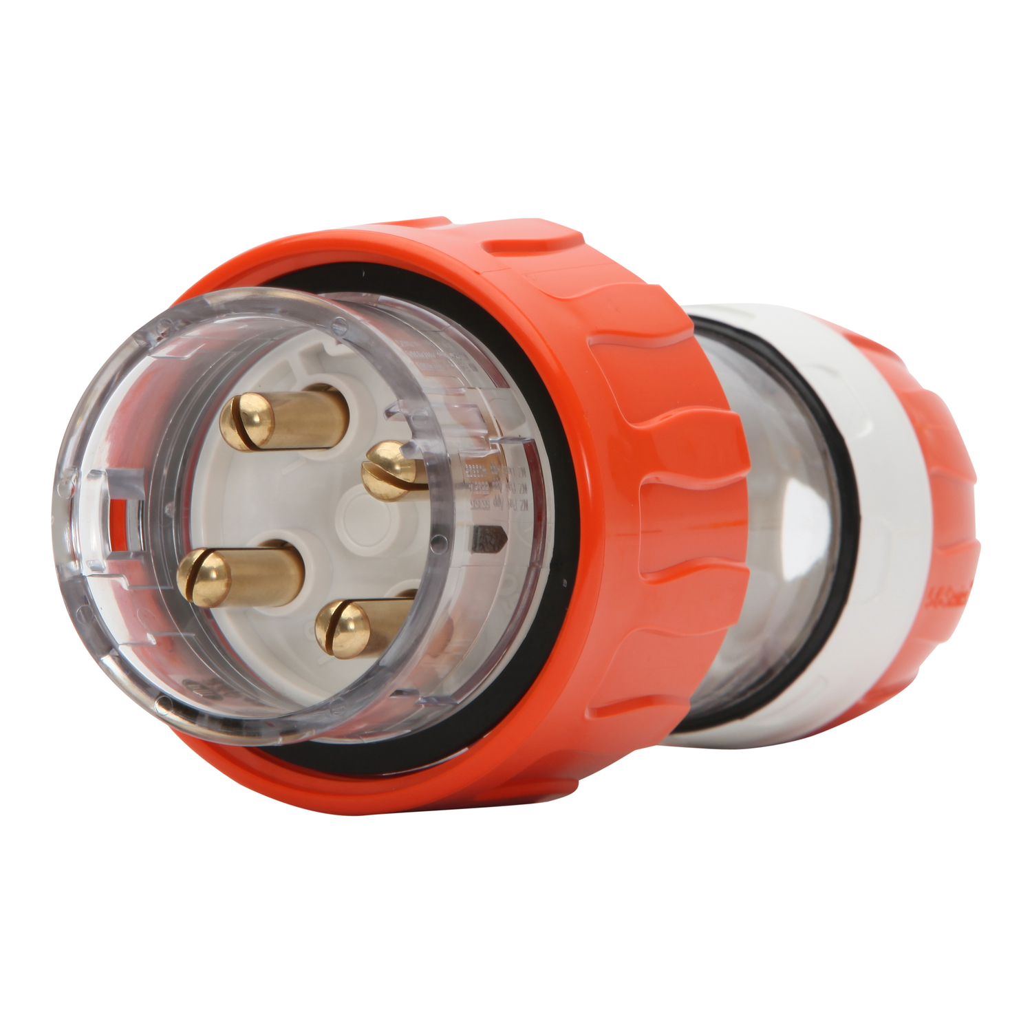 PDL 56 Series - Plug Straight 32A 500V 3-Phase 4-Round Pin IP66 - Orange