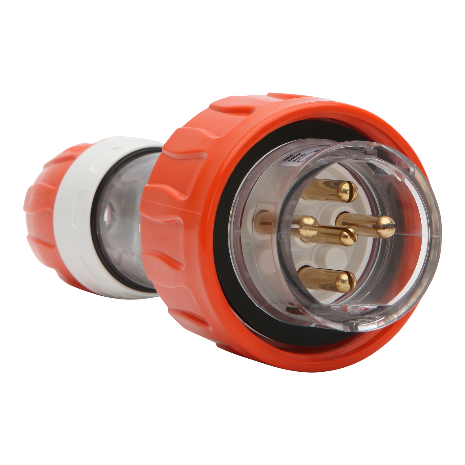 PDL 56 Series - Plug Straight 20A 500V 3-Phase 5-Round Pin IP66 - Orange