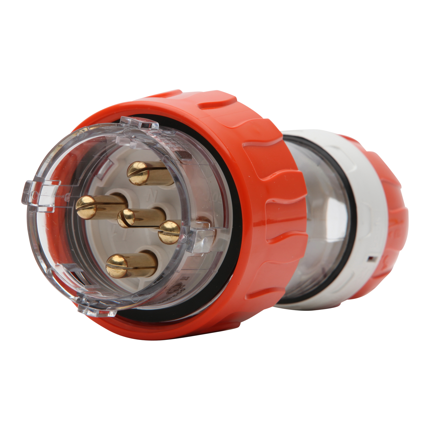 PDL 56 Series - Plug Straight 50A 500V 3-Phase 5-Round Pin IP66 - Orange