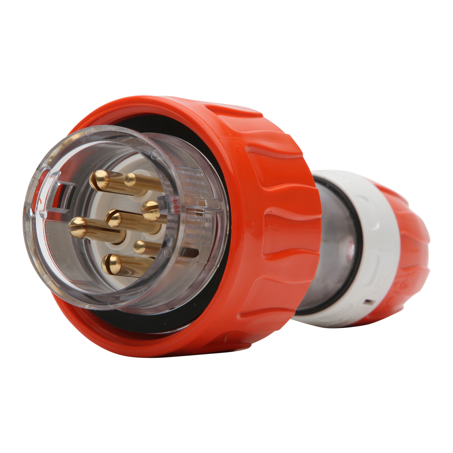 PDL 56 Series - Plug Straight 16A 500V 3-Phase 7-Round Pin IP66 - Orange