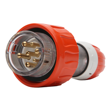 56 Series, Plug Straight, 16A 500V 3-Phase 7-Round Pin IP66, Orange