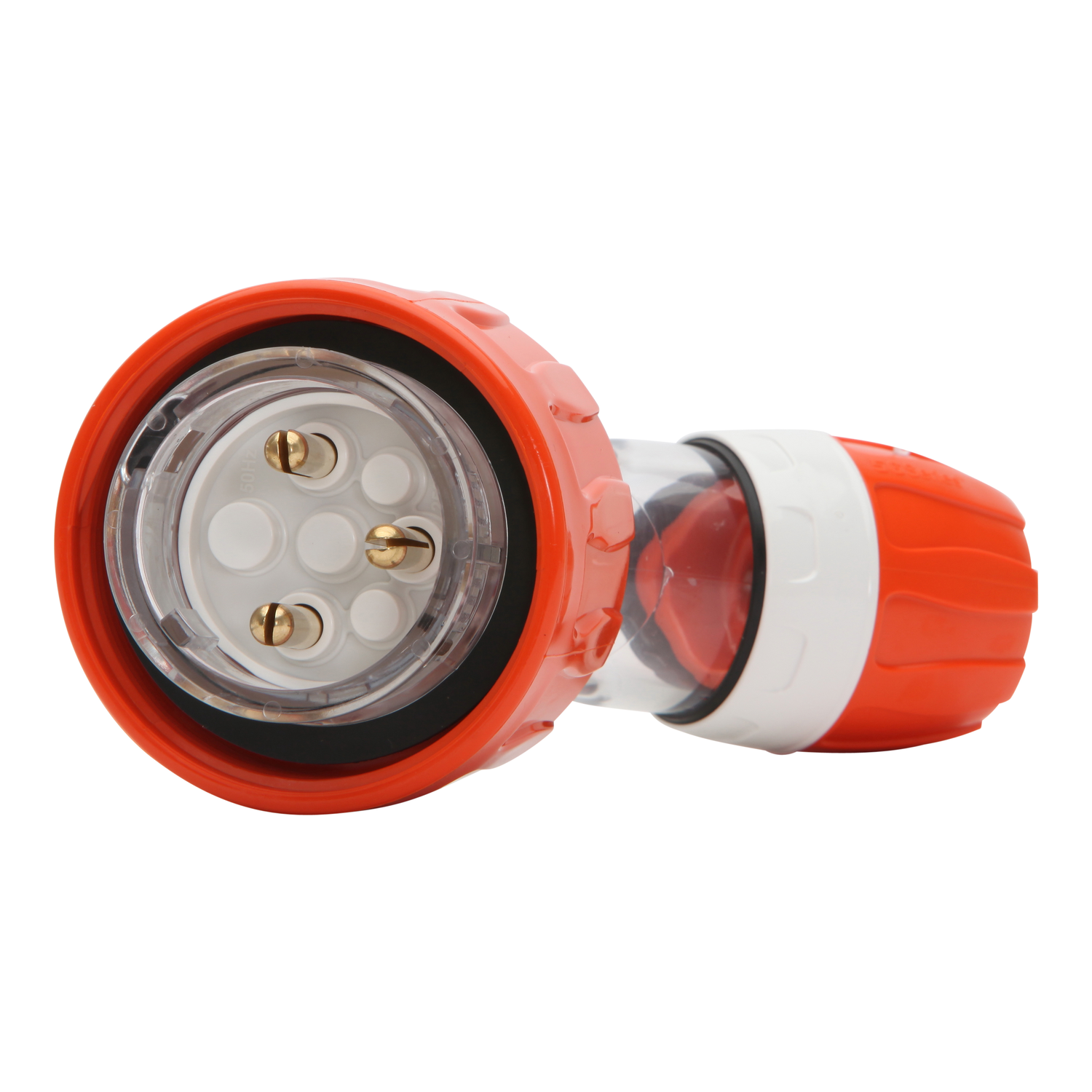 PDL 56 Series - Plug Angled 20A 250V 1-Phase 3-Round Pin IP66 - Orange