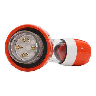 56 Series, Plug Angled, 20A 500V 3-Phase 4-Round Pin IP66, Orange