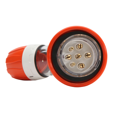 PDL56SO516CEELEGY - 56 Series, Socket, CEE 16A 400V 3-Phase 5-Round Pin  IP57, Grey Red