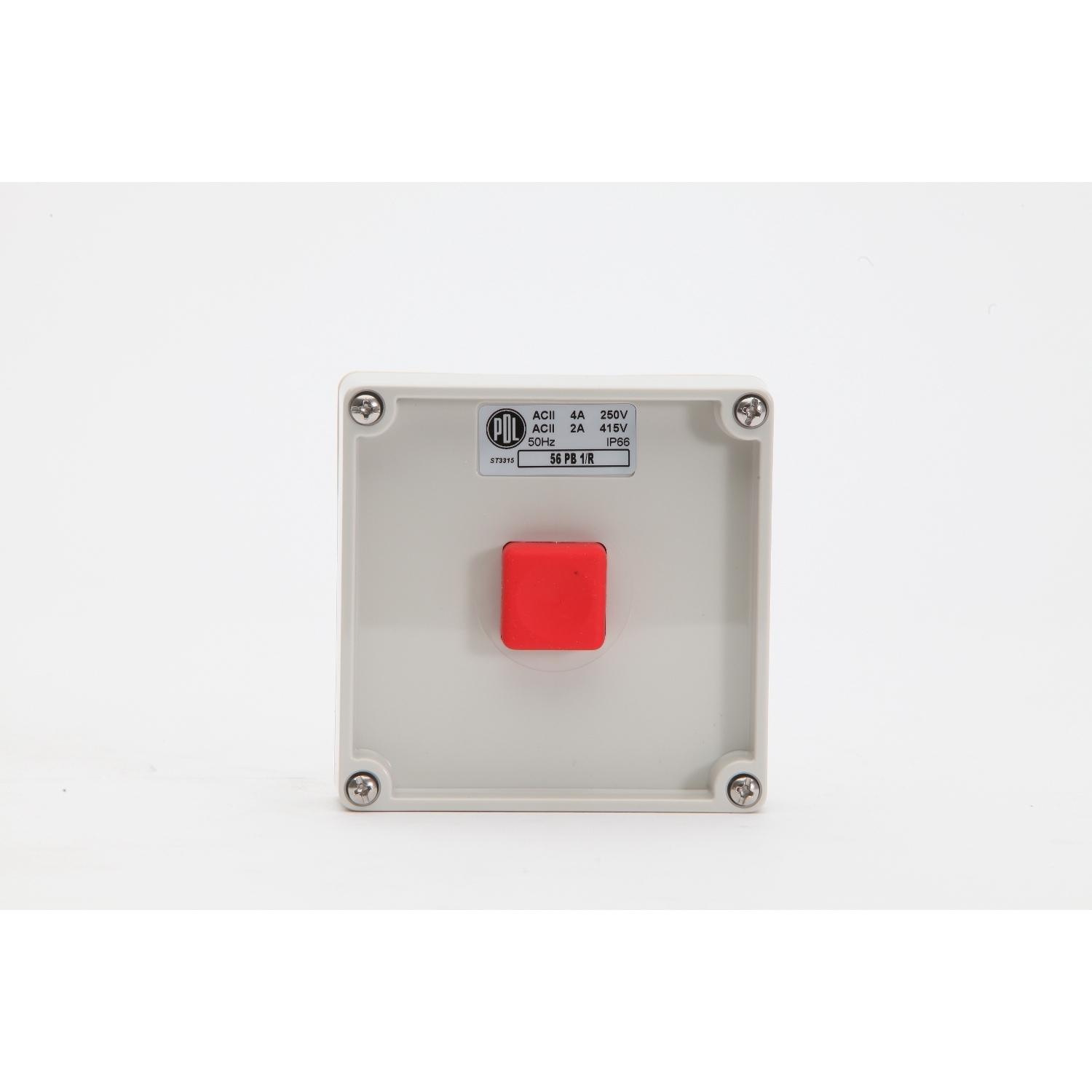 PDL 56 Series - Momentary Push Button Switch Red Button IP66 - Grey