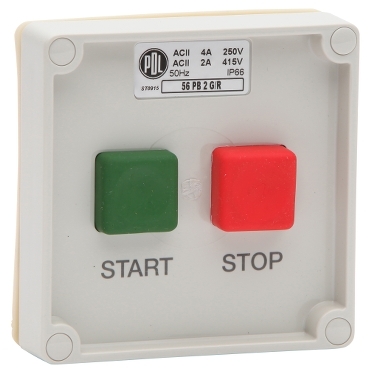56 Series, Momentary Push Button Switch, Start Stop Buttons IP66, Grey