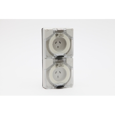 56 Series, Twin Socket, Auto 10A 250V 1-Phase 3-Flat Pin IP66
