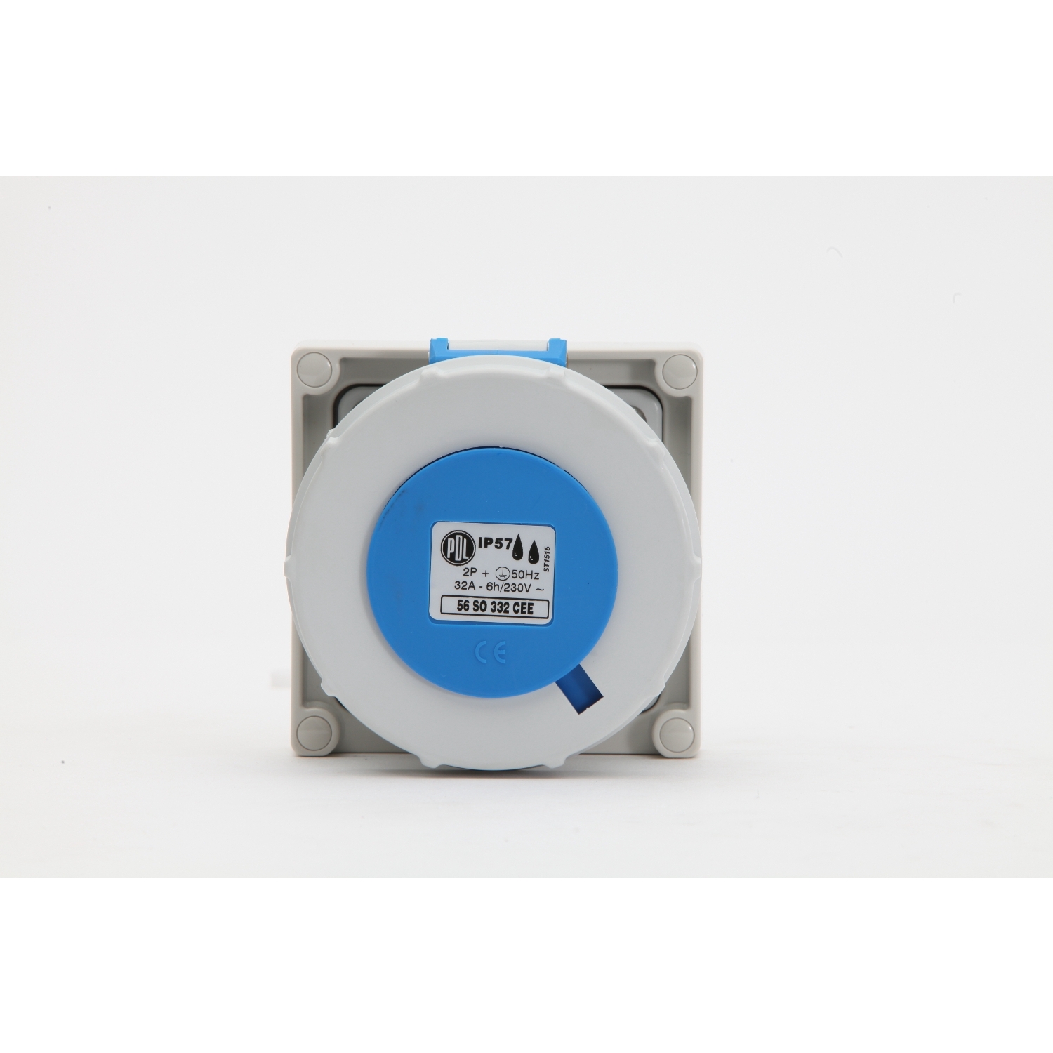 PDL 56 Series - Socket CEE 32A 230V 1-Phase 3-Round Pin IP57 - Grey Blue