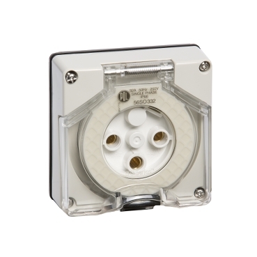 56 Series, Socket, 32A 250V 1-Phase 3-Round Pin IP66