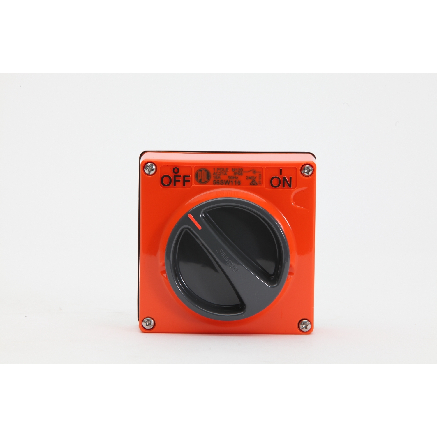 PDL 56 Series - Switch 16A 250V 1-Pole IP66 - Chemical-Resistant Orange