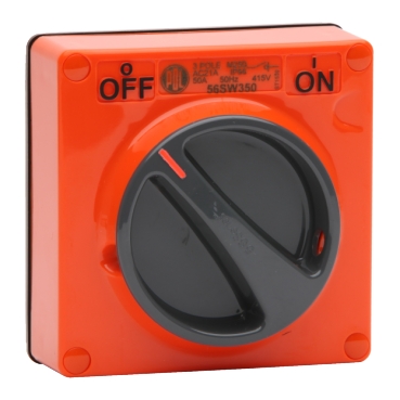 Switch, 50A, 415V, 3-Pole, Resistant Orange