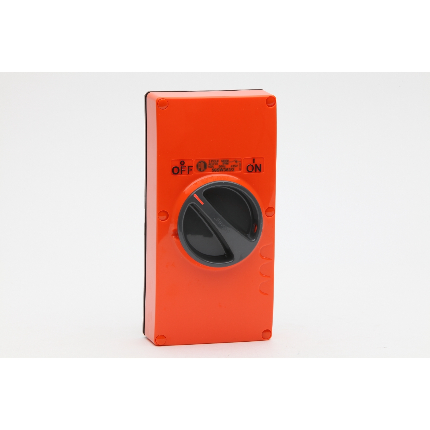 PDL 56 Series - Switch 63A 415V 3-Pole 2-Gang IP66 - Chemical-Resistant Orange