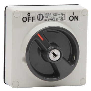 56 Series, Switch Keylock, 20A 415V 3-Pole IP66