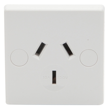 PDL General Accessories, Square Socket, 10A 3-Pin Flush Panel Mount