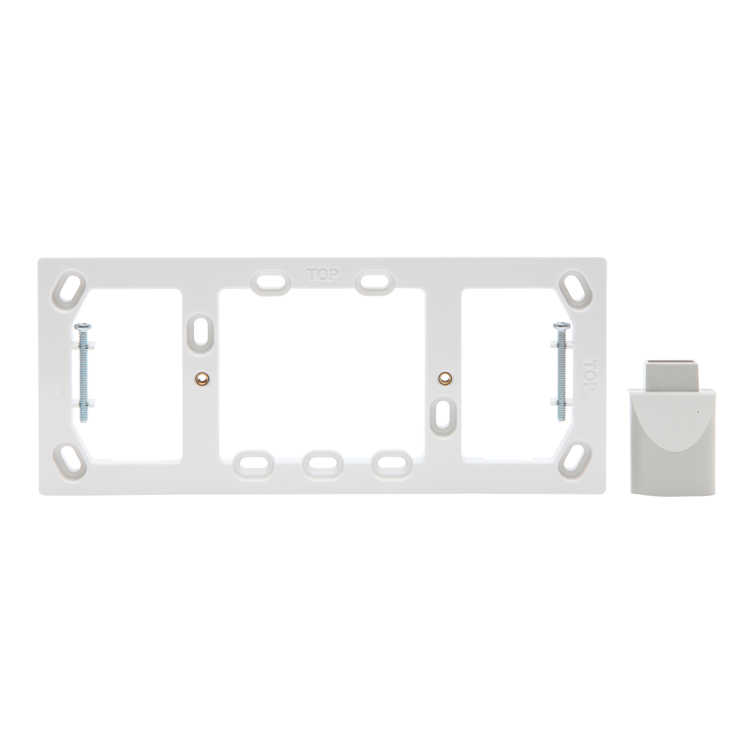 PDL Mounting Block 4-Gang + 25mm Round Conduit Adaptor - White