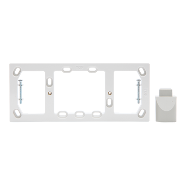 PDL General Accessories, Mounting Block, 4-Gang + 25mm Round Conduit Adaptor, White