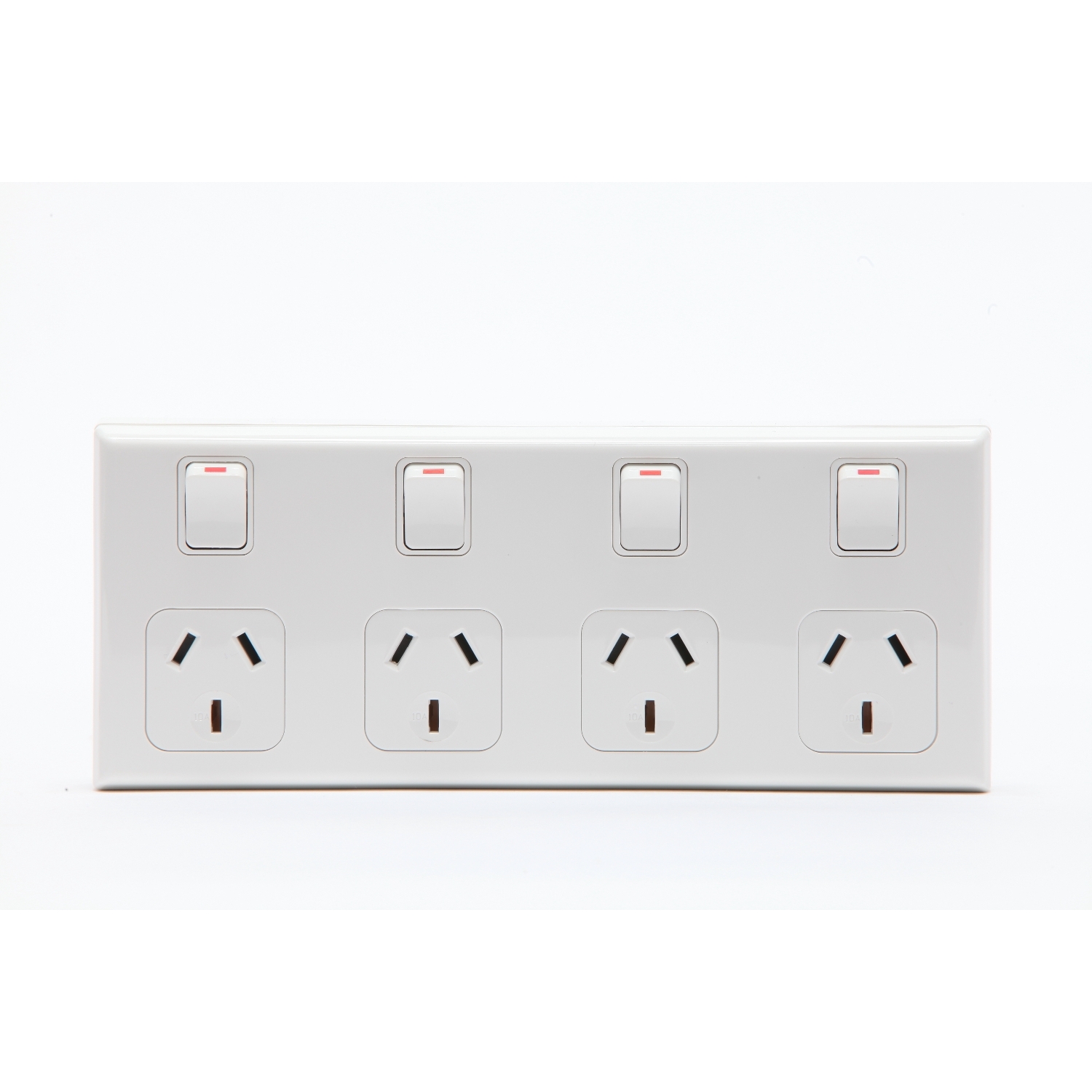 PDL 600 Series - Quad Switched Socket 10A Horizontal 4-Gang - White