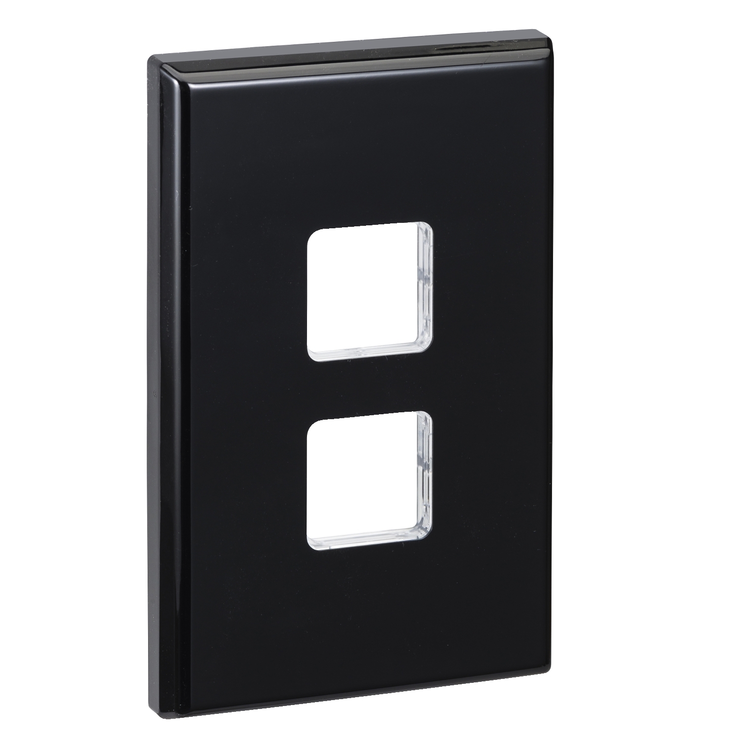 PDL 600 Series - Grid + Cover Plate Switch 2-Gang - Black